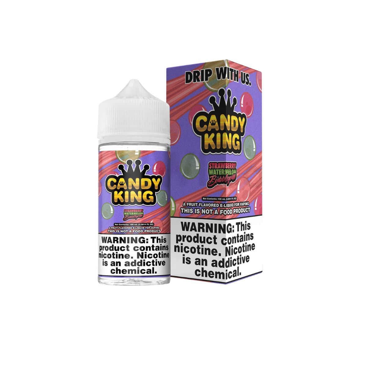 Bubblegum Strawberry Water Candy King E-Liquid 100ml