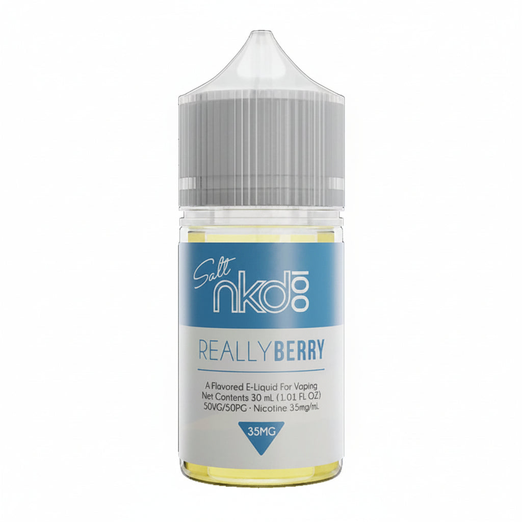 E-liquid bottle labeled 'Really Berry' by nkd on a white background