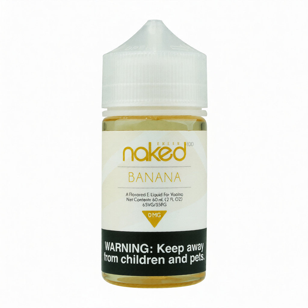 Naked Banana e-liquid bottle on a white background