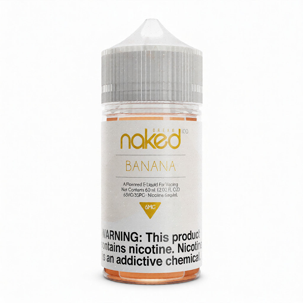 Naked Banana e-liquid bottle on a white background