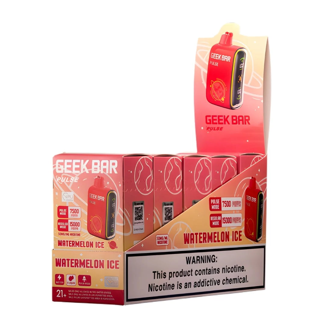 Watermelon Ice - Geek Bar Pulse 15000 Disposable - Pack of 5