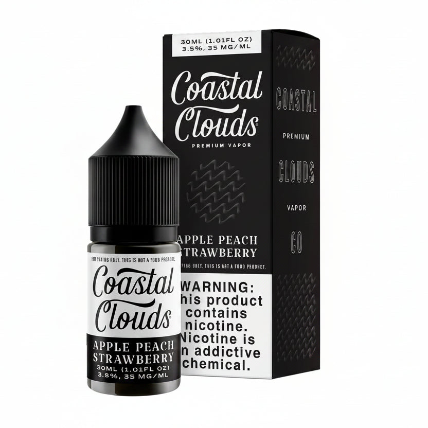 Apple Peach Strawberry Coastal Clouds Nic Salt E-Liquad 30ml
