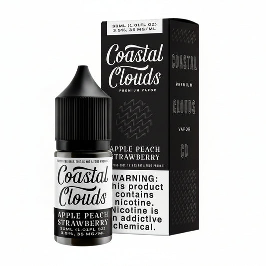 Apple Peach Strawberry Coastal Clouds Nic Salt E-Liquad 30ml