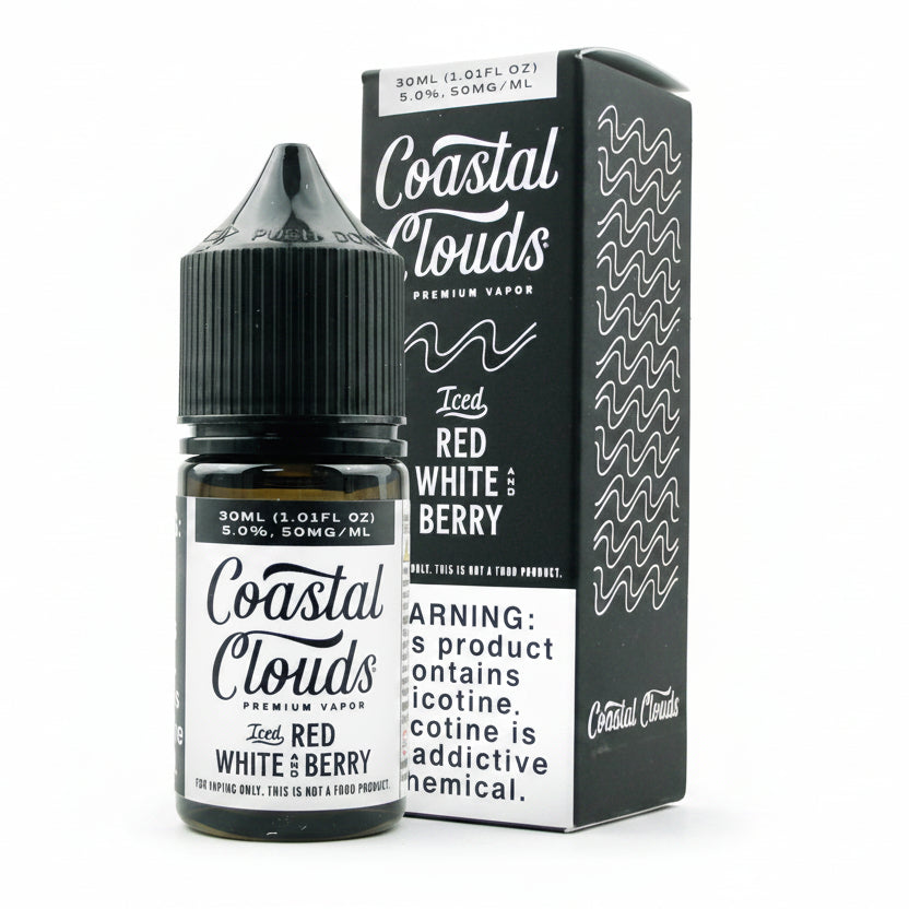 Iced Red White and Berry Coastal Clouds Nic Salt E-Liquad 30ml