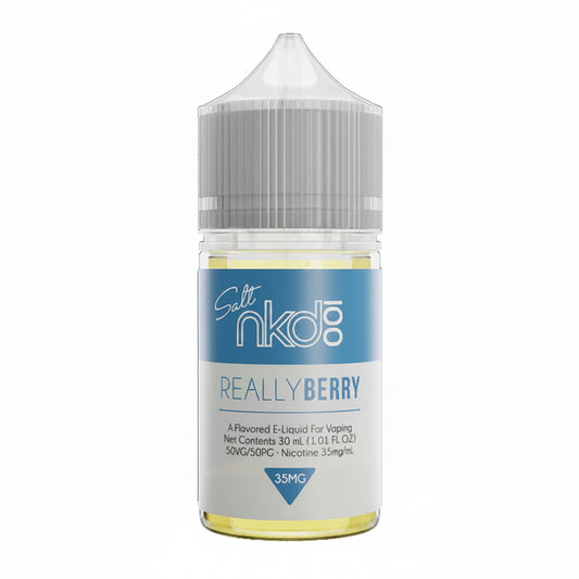 E-liquid bottle labeled 'Really Berry' by nkd on a white background
