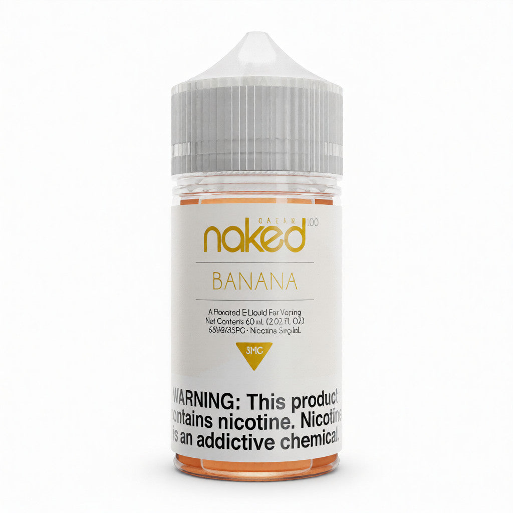 Naked Banana e-liquid bottle on a white background