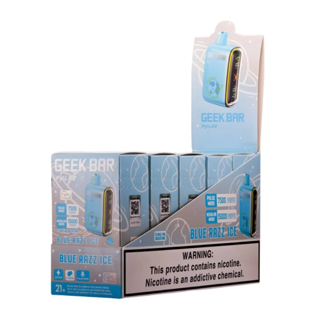 Blue Razz Ice - Geek Bar Pulse 15000 Disposable - Pack of 5