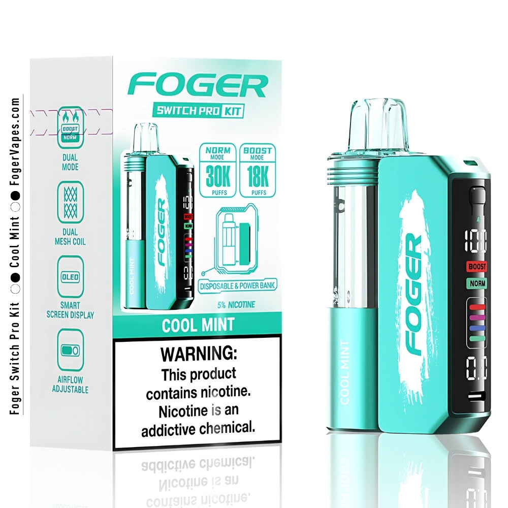 Icy Mint Foger Switch Pro Vape 30K Disposable | 30000 Puffs With Power Bank Cherry Bomb Flavor Icy Mint Foger Switch Pro Vape 30K Disposable | 30000 Puffs With Power Bank Cherry Bomb Flavor