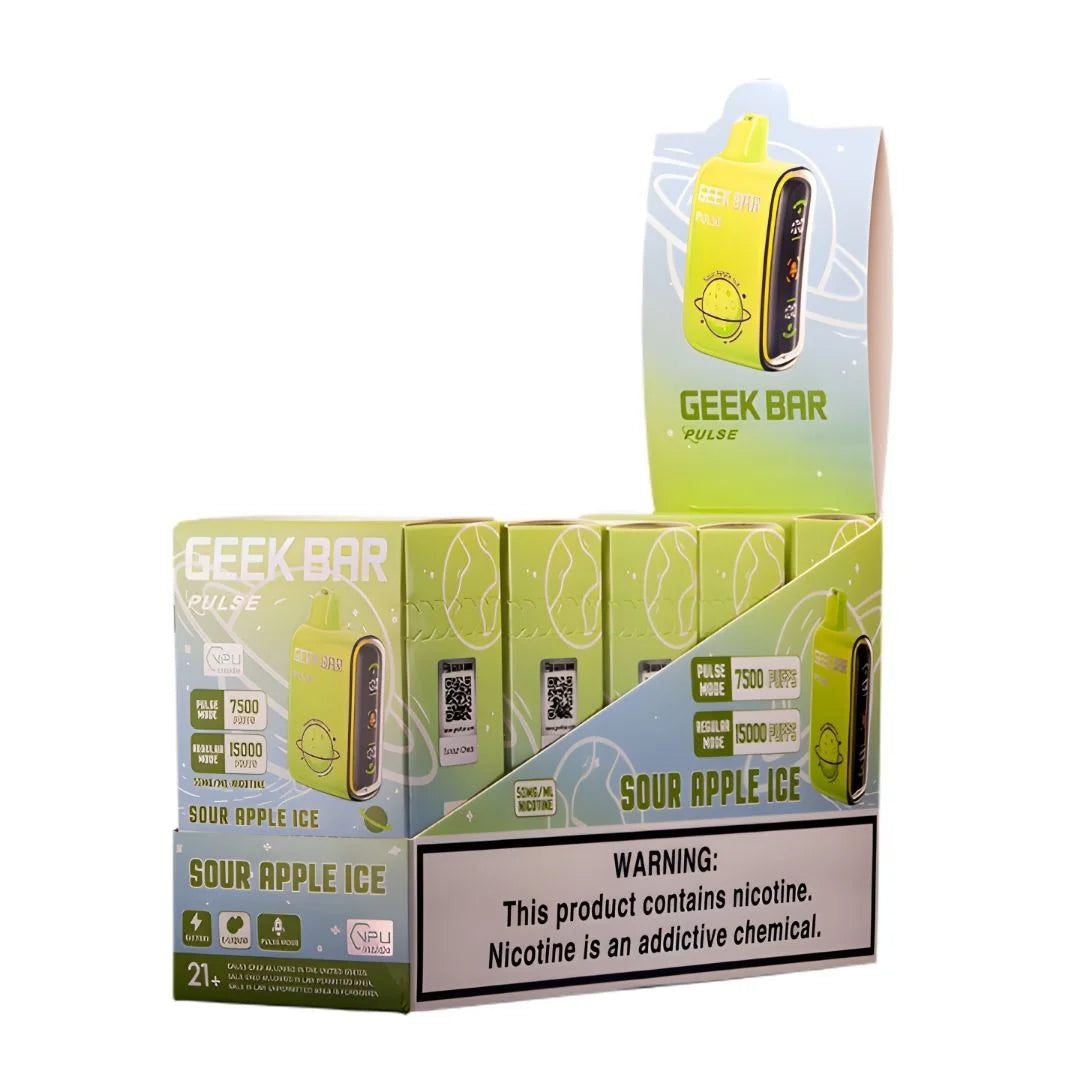 Sour Apple Ice - Geek Bar Pulse 15000 Disposable - Pack of 5