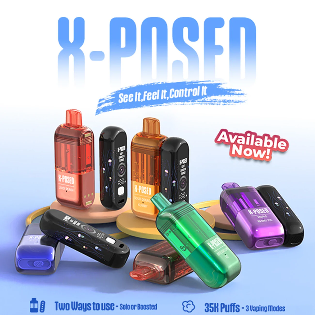 X Posed Vapes Disposable Devices & Bold Transparent Styles
